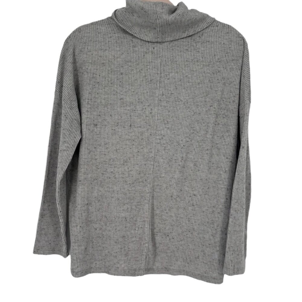 Dylan Fuzzy Flecked Fleece Cowl Neck Top Grey Size Small - Picture 5 of 8